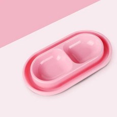 반려동물 먹이 더블 볼 플라스틱 개미 방지 식품 물 공급기 개 고양이 강아지 자동 피더 디스펜서 가라테, [01] 27.5x15.5x3.2cm, [02] Pink, 1개