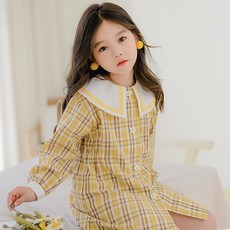 부띠끄주니어 데일리 여아 세일러 체크 원피스 OP771