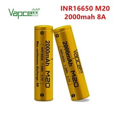 호환배터리무료 배송 Vapcell Original INR 16650 2000mah 8A M20 충전식 리튬 이온 배터리 리튬 배터리 손, 01 1piece