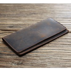 복고풍 레트로 남성 수제 가죽 장지갑