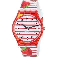 Swatch 견본 1904 에너지 부스트 쿼츠 실리콘 스트랩 화이트 16 캐주얼 시계 모델 : GR177