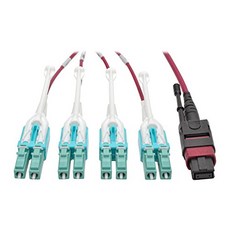 Tripp Lite 1M MTP MPO 8xLC 50/125 OM4 Fanout Patch Fiber Optic Cable 12 Fiber 40GB CMP Magenta 3.3ft (N845-01M-8L-MG), 1개