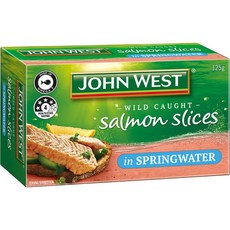 John West 존 웨스트 연어 슬라이스 스프링워터 125g 6팩, 6개