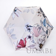 노벨 일본양산 아이보리 큰한폭 꽃 경량 미니 5단 양산 우산 엄마양산 선물 작은가방용