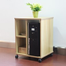 PC받침대 컴퓨터 본체 수납장 본체프레임 본체받침대 이동식 테이블식 받침대, T03-A화이트 단풍나무