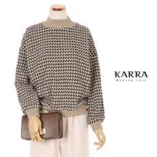 카라 KARRA 엘리샤배색체크니트_KB0WKN551C