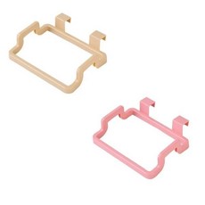 주방 걸이식 쓰레기 봉투 랙 휴대용 플라스틱 거치대 보관 랙, 10 Beige-Pink-2pcs