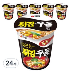 농심 튀김우동컵, 62g, 24개 62g, 24개