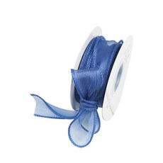디어플레이스 쉬폰 리본끈 오간디 포장끈 4cm, 1개, 9m, 14 오션블루