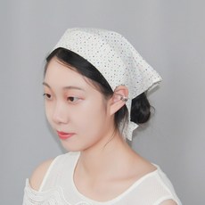 망사도트두건모자