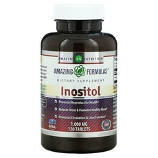 어메이징 뉴트리션 이노시톨 피니톨 1000mg 120정 / Amazing Nutrition Inositol 1000mg 120cap, 1개