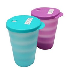 타파웨어 무지개 스트로우 컵세트 330mL 2개 음료 컵 유아컵 아기물컵 빨대컵 스텐, 상세페이지참조(), 1개