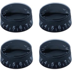 기타엠프 노브 액세서리 이펙트 컨트롤 4pcs 투명 기타 속도 조절 볼륨 톤 펜더 텔레 깁슨 레스 폴 스타일 （ 블랙 ）, Black, 1개