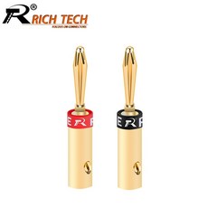 10 개/몫 24 k 골드 도금 hifi 바나나 플러그 고품질 바나나 남성 와이어 커넥터 스피커 플러그 잭 r 커넥터, 1개, 단일