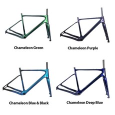 자전거 t1000 탄소 자갈 프레임 700c 45c 프레임 bb386 디스크 브레이크 자갈 프레임 세트 도로 프레임 사이클로 크로스, 카멜레온 색, 58cm(XL), 카멜레온 색