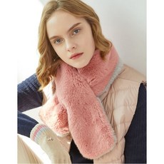 헤지스 악세서리 여성 19FW 핑크 양면 배색 에코퍼 머플러 HIMU9F940P2