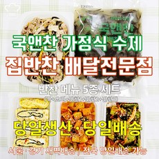 가정식 수제 집밥찬 5종 반찬세트 당일조리 배송 시간절약 엄마손맛 식사한끼 장마철 어르신도 집에서 편하게 직접 반찬주문