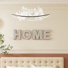 WISFOR 알파벳 홈 인테리어 소품 HOME 대문자 벽걸이 테이블진열 유리+MDF 28x200mm