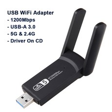 휴대용 와이파이 공유기 이동식 포켓 wifi 5ghz 어댑터 무선 usb3.0 wifi5 donge 무료 드라이버 1200mbps usb 이더넷 2.4g 듀얼 밴드 5g 카드, 1200m CD 드라이버, 1개