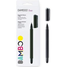 와콤 Bamboo Duo Stylus 블랙 스타일러스 터치 펜 & 볼펜 2 개의 펜 터치 스크린에서 종이에서 편안한 부, 1, 단일상품