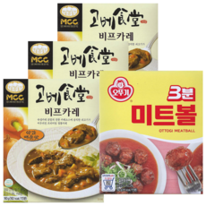 고베식당 비프카레 약간매운맛 160g x 3개 + 3분 미트볼 150g