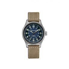 [정품] 해밀턴 카키 필드 티타늄 오토 42mm 소가죽 블루 H아미lton Khaki Field Titanum Auto Cow Leather Blue 1055942