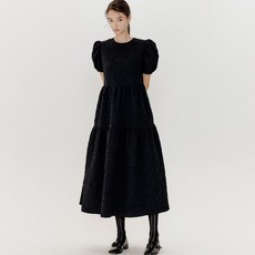 오앨 ROSE PATTERN MAXI DRESS_BLACK