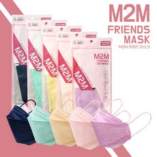 M2M(엠투엠) 프렌즈 컬러 마스크(50매) 5 COLOR, 대형-민트(50매)