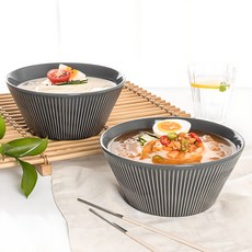 MAISON OBJET 線條系列陶瓷麵碗, 炭灰色, 2個