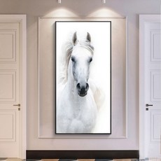 심커머스 잘생기고 늠름한 백마 흰말 말 한필 보석십자수 DIY키트 B0591, 40x80cm