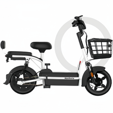 MONTHERIA 성인 전기 자전거 48V 이륜 출퇴근 배달 전동 바이크 B918-01, 12A-여정30~40킬로미터, 흰색