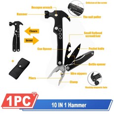비상 탈출 도구 침수차 침수 캠핑 해머 car safety Emergency 발톱 해머, 10에서 1, 1개