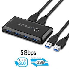 [해외] Ingelon usb kvm 스위치 박스 usb 3.0 2.0 usb 스위치 셀렉터 2 포트 pc 마우스 키보드 스캐너 프린터 kvm switc 공유, INGELON-T06-USB3.0