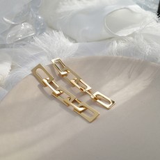 순금사각귀걸이