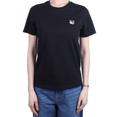 MAISON KITSUNE 메종키츠네 24SS 여성 폭스헤드 레귤러 반팔티 블랙 LW00105KJ0008 P199