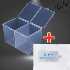 2칸 화장솜통 +얇은 젤와이퍼 400p 듀얼 솜통 2구 국가고시 이쑤시개, 1개