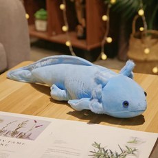 [무료배송]프리미엄 애착인형 우파루파 인형 도룡뇽 인형, 블루 + 45cm