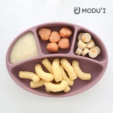 블루마마 실리콘 유아 흡착식판, 핑크, 단품