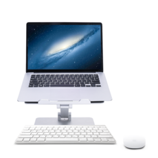 노트북 거치대 게이밍 컴팩트 휴대용 알루미늄 받침대 스탠드 독서대 접이식, 실버