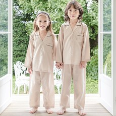 국내제작 109 브라운체크 긴팔 아동상하 잠옷SET(남여공용) 코코 109 브라운체크 긴팔 아동상하 잠옷SET(남여공용)