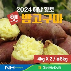 24년 화산농협 해남 황토 햇 밤고구마 8kg(4kg+4kg), 단일옵션