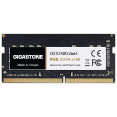 【DDR4 RAM】 Gigastone 노트북 RAM 8GB DDR4 DDR42666MHz PC421300 CL19 1.2V 260 핀 버퍼링되지 않은 비 ECC SODIMM 메모리