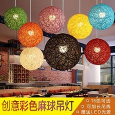 라탄 스테인드글라스 붙이는 led간접등 마구 샹들리에 개성새 둥지 바 넝쿨볼 편물 등 옷, 01 직경 20CM LED 광원 전송