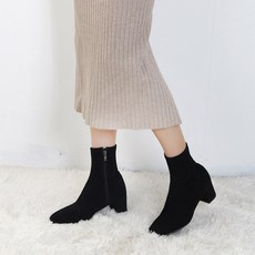 잠비 국내제작 에이미 스웨이드 스판 여성 앵클 부츠 5cm