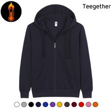 티게더 남녀공용 프리미엄 기모 무지 후드집업 (12컬러)