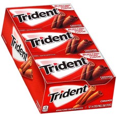 Trident 트리덴트 무설탕 껌 계피 자일리톨 함유 12 팩 (168개입), .개, .g