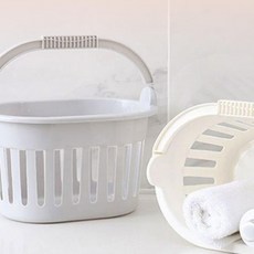 손잡이달린 자동물빠짐 미니 소형 작은 목욕바스켓 가방 바구니, 그레이1P