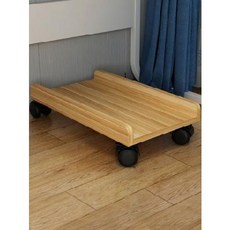 컴퓨터본체 받침대 이동식 트롤리 데스크탑 선반 본체 이동벨트 바퀴 키우기 가정용 박스 받, 01 K3호두색 가리개직각만륜[한정특가]
