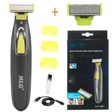 얼굴 바디 전기 면도기 세척 수염 트리머 습식 건식 볼 충전식, 03 Add 1 set of bits