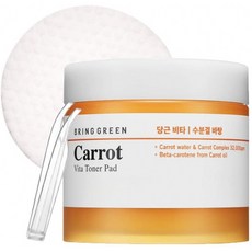 BRING GREEN 당근 비타 토너 패드 60 개-비타민 C & 당근 스킨 클리어링 페이셜 필링 패드 피부 진정 & 부스팅 효과 각질 및, 1